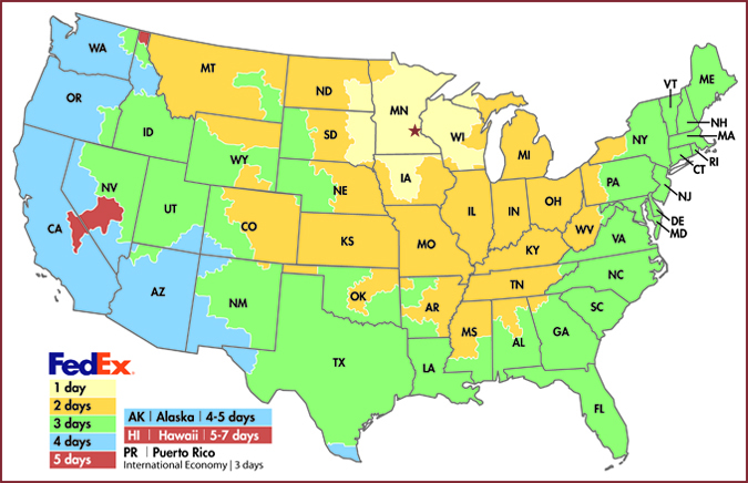 printable fedex zone chart by zip code